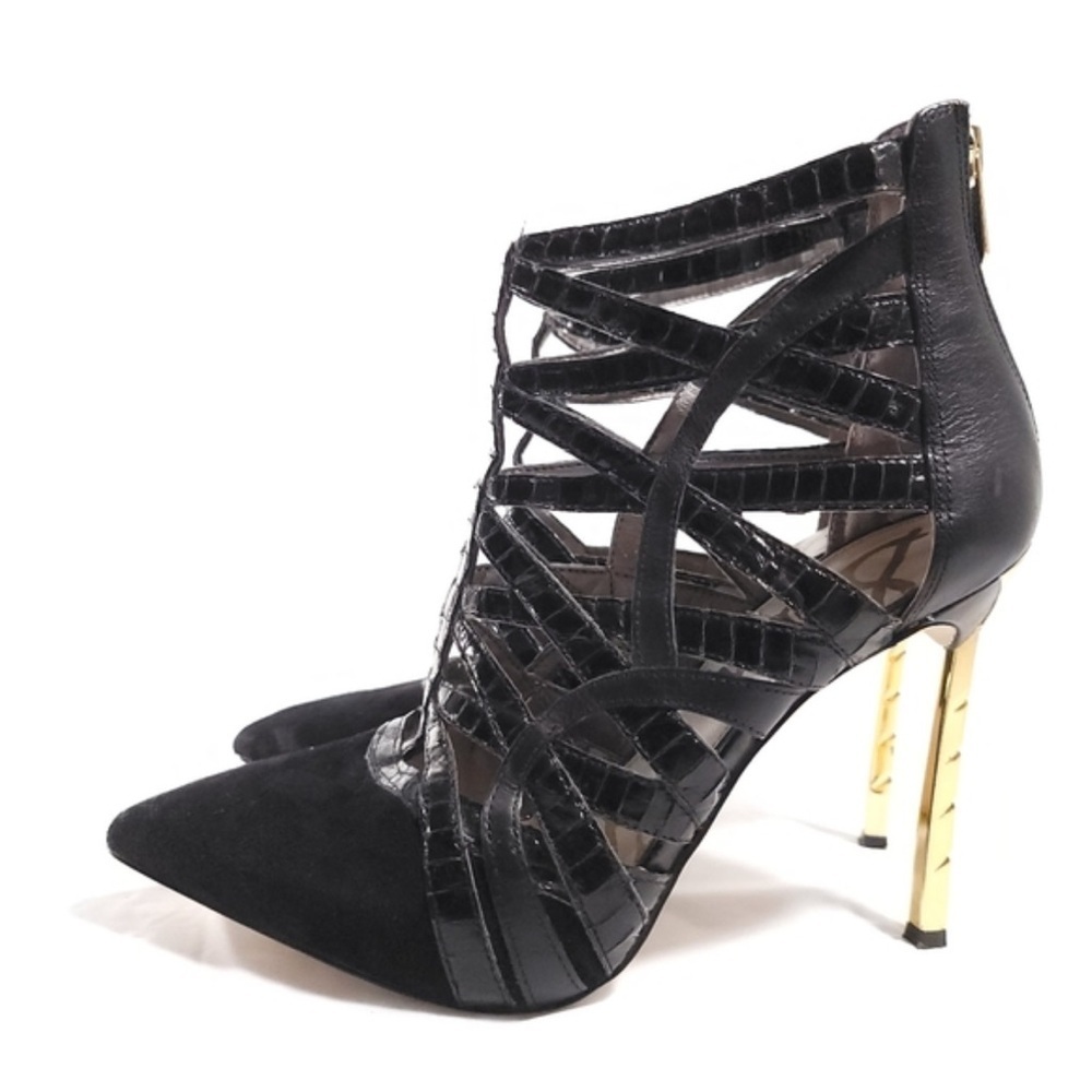 Sam Edelman Sydney Pointed Toe Caged Ankle Boot Stiletto Heel Sz 6 Women